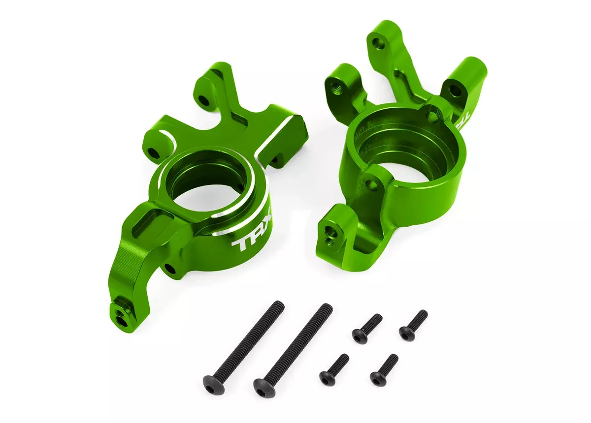 Traxxas 7836 Green Aluminum Left & Right Steering Blocks fits X-Maxx and XRT