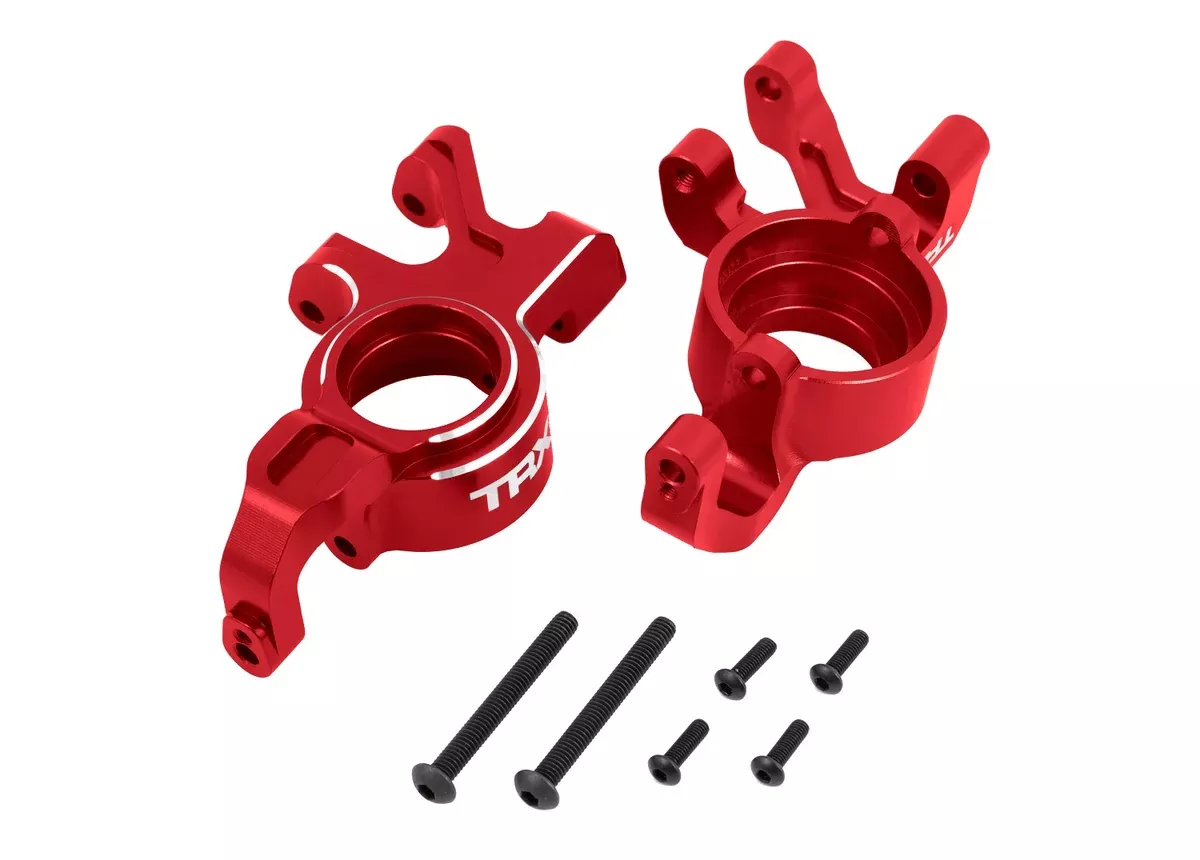 Traxxas 7836 Red Aluminum Left & Right Steering Blocks fits X-Maxx and XRT