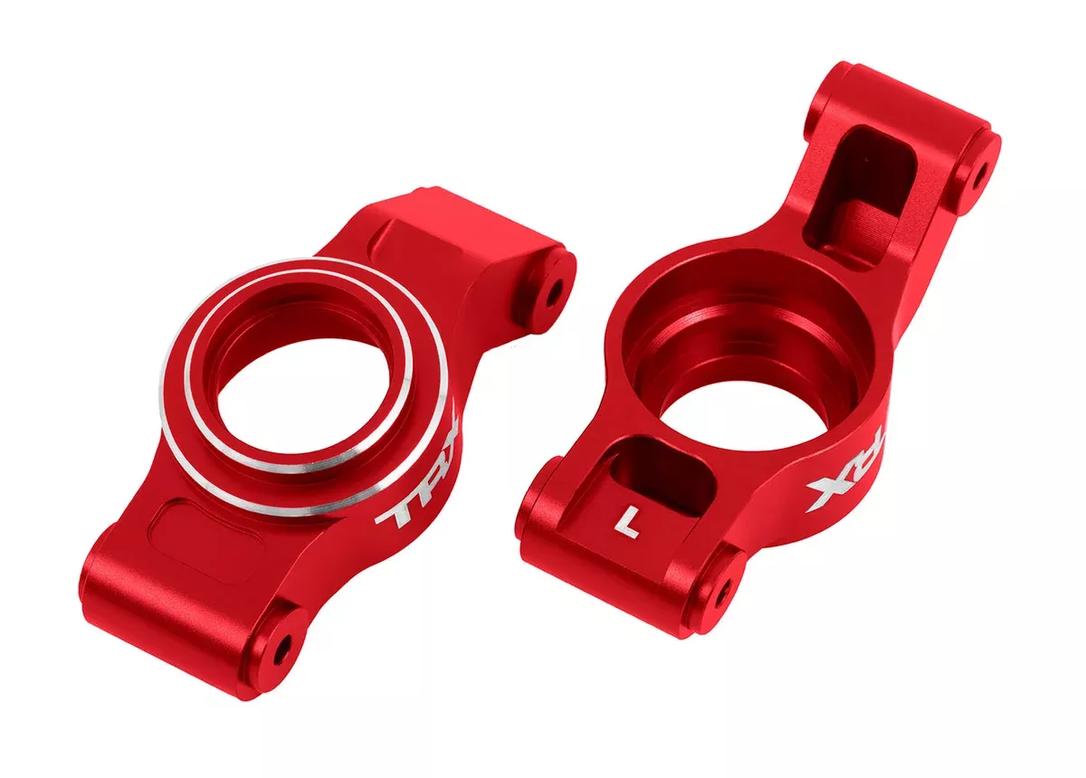 Traxxas 7852 Red Aluminum Left & Right Rear Stub Axle Carriers fits X-Maxx and XRT