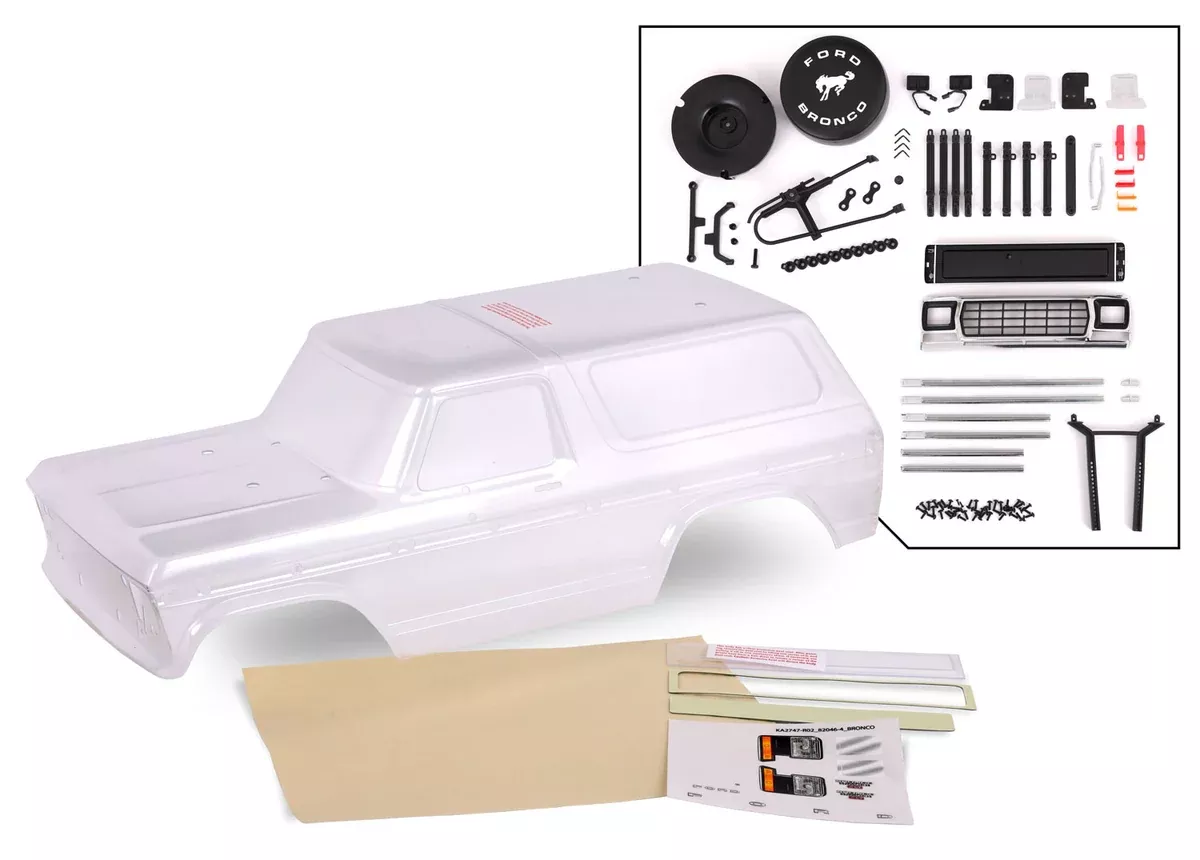 Traxxas 8010P 1979 Clear Ford Bronco Body with Complete Accessory Pack