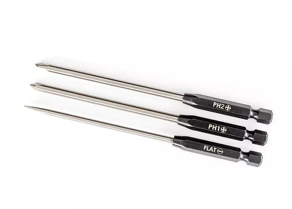 Traxxas 8714 Speed Bit Set with 3mm Slotted, #1 and #2 Phillips Bit (1/4" Drive)