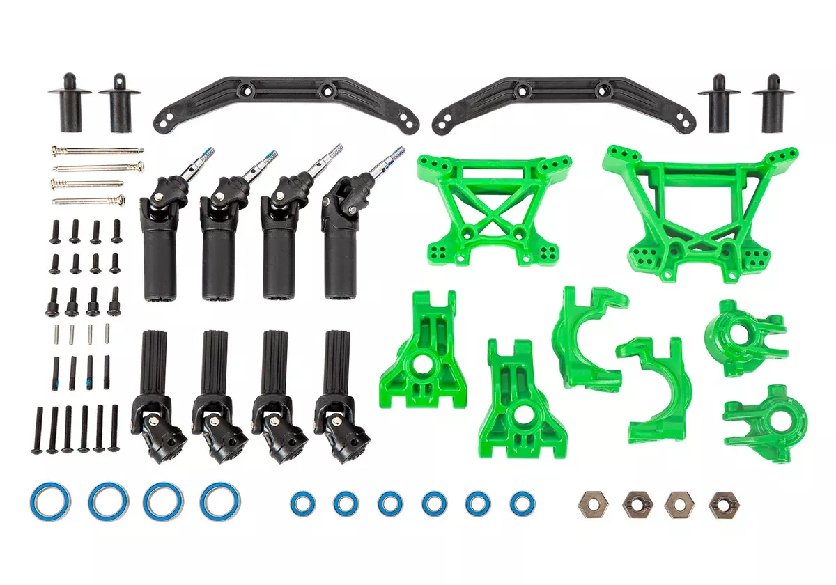 Traxxas 9080G Green Extreme Heavy Duty Upgrage Kit for 4x4 Slash, Hoss, Rustler or Raptor R