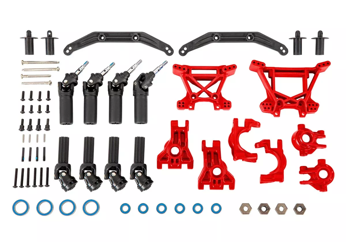 Traxxas 9080R Red Extreme Heavy Duty Upgrage Kit for 4x4 Slash, Hoss, Rustler or Raptor R