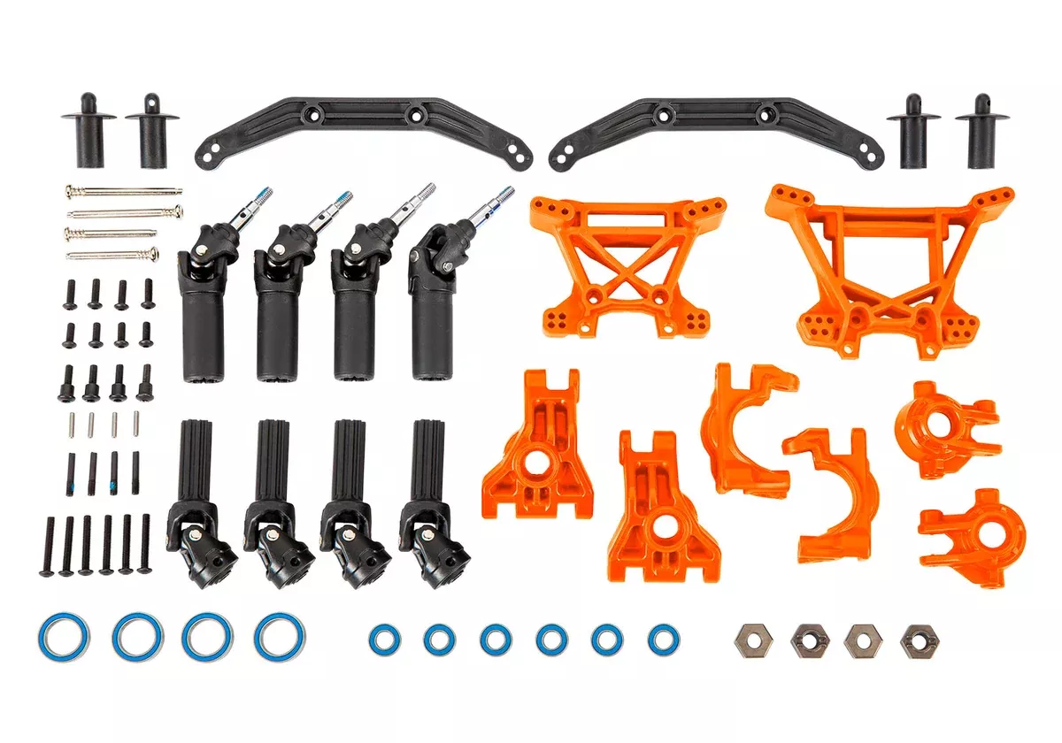 Traxxas 9080T Orange Extreme Heavy Duty Upgrage Kit for 4x4 Slash, Hoss, Rustler or Raptor R
