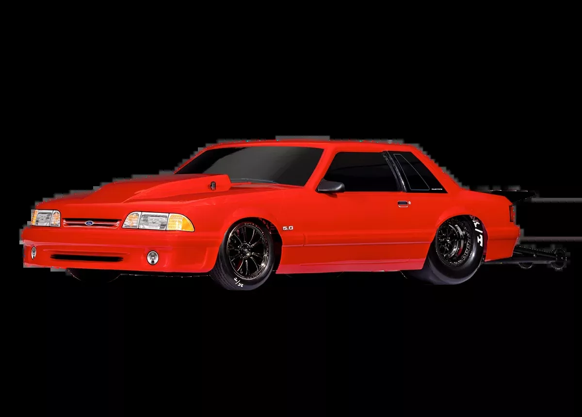 Traxxas 9421R Red Ford Fox Body Mustang Body for Drag Slash