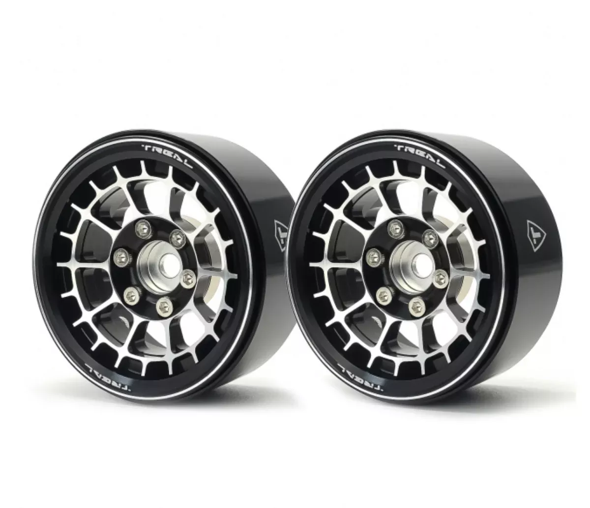 Treal Hobby (X0033DLR31) Black Aluminum 1.9" Beadlock Wheels Type A (1 Pair)
