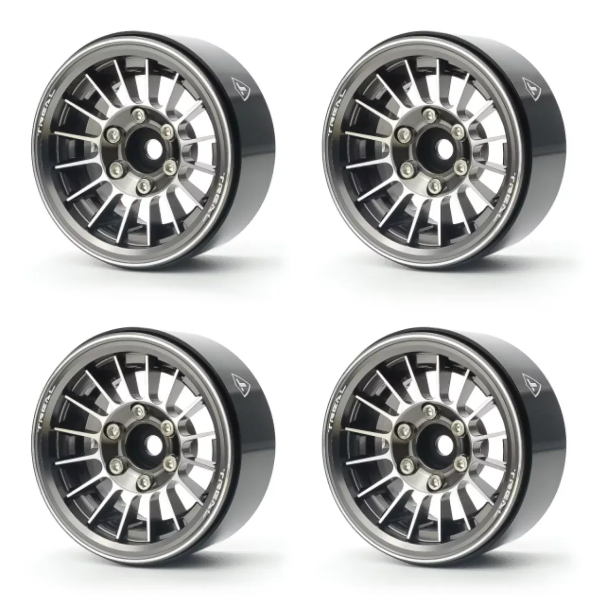 Treal Hobby (X0039J93CL) Gray Aluminum 1.9" Beadlock Crawler Wheels Type J (Set of 4)