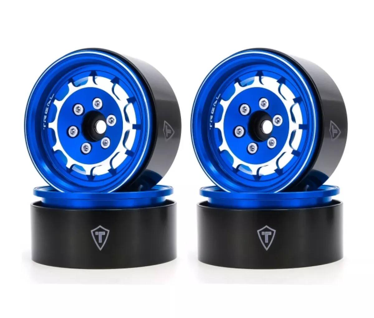 Treal Hobby (X003CRFY1T) Blue Aluminum 1.9" Beadlock Wheels Type M (Set of 4)