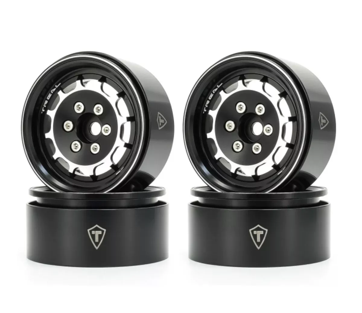 Treal Hobby (X003CRFY23) Black Aluminum 1.9" Beadlock Wheels Type M (Set of 4)