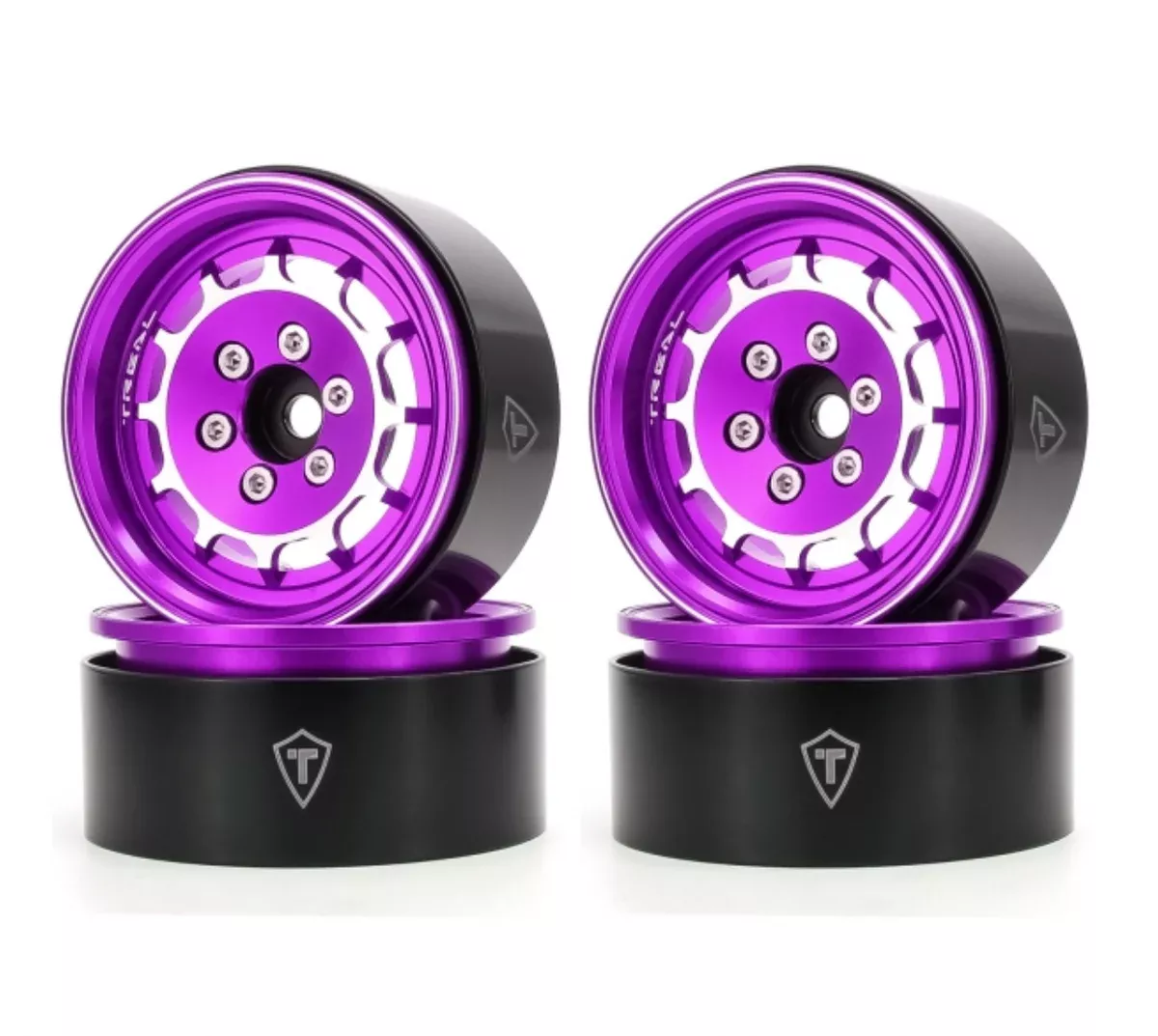 Treal Hobby (X003CRFY2X) Purple Aluminum 1.9" Beadlock Wheels Type M (Set of 4)