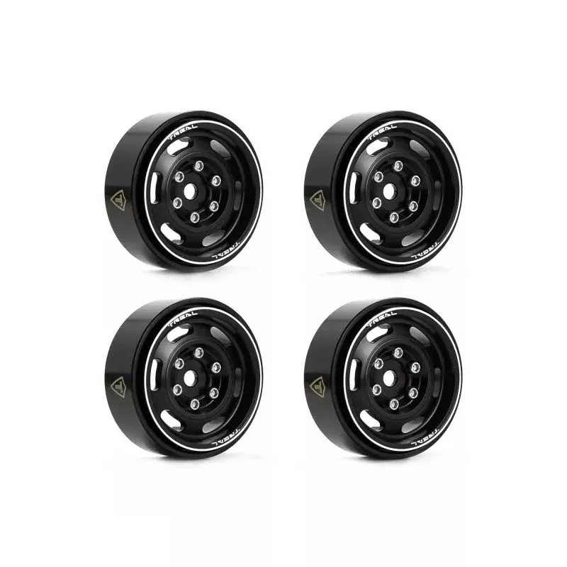 Treal Hobby (X003GZ9MUL) 1.0" Black Aluminum Beadlock Wheels Type E Set of 4