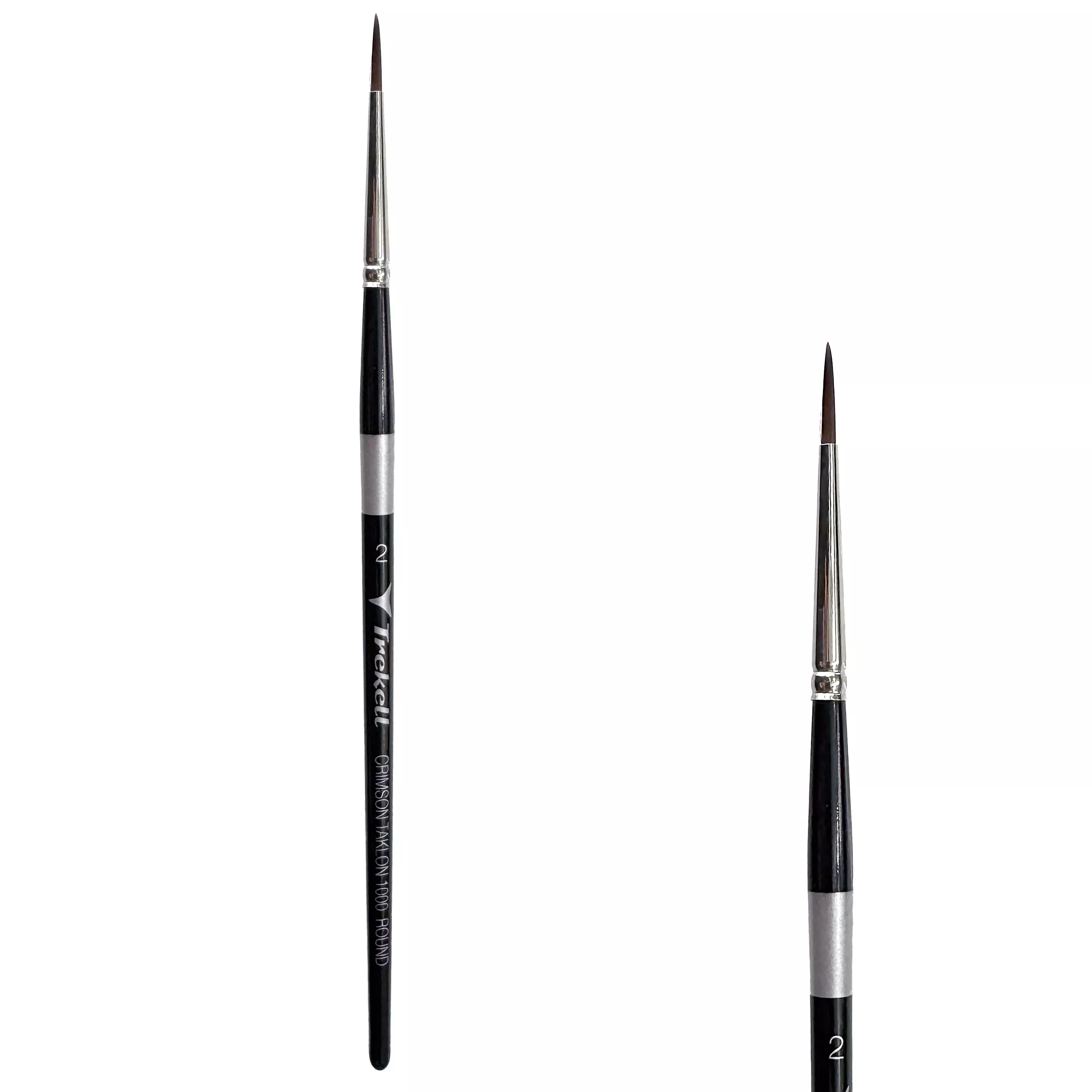 Trekell Crimson Taklon Short Handle Artist Brush - Size #2 Round