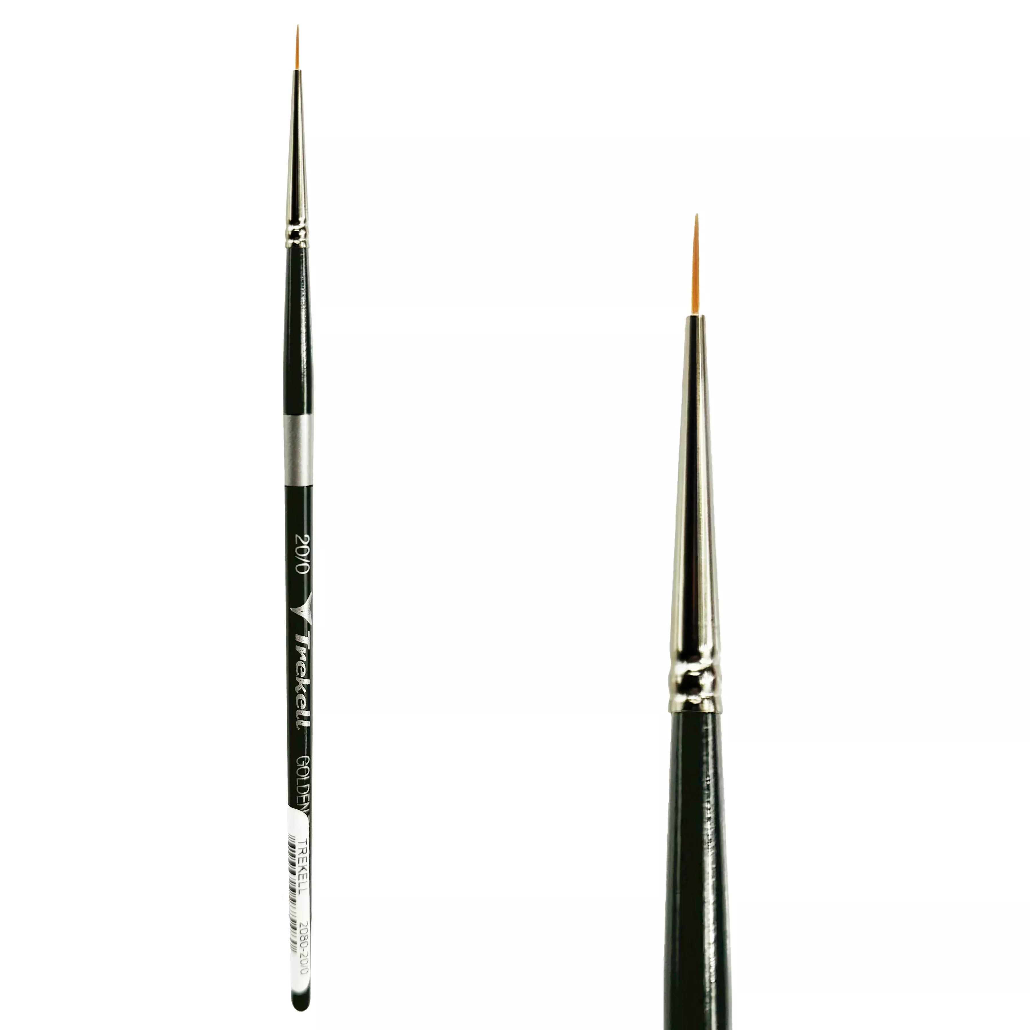 Trekell Golden Taklon Short Handle Artist Brush -Size #20/0 Liner