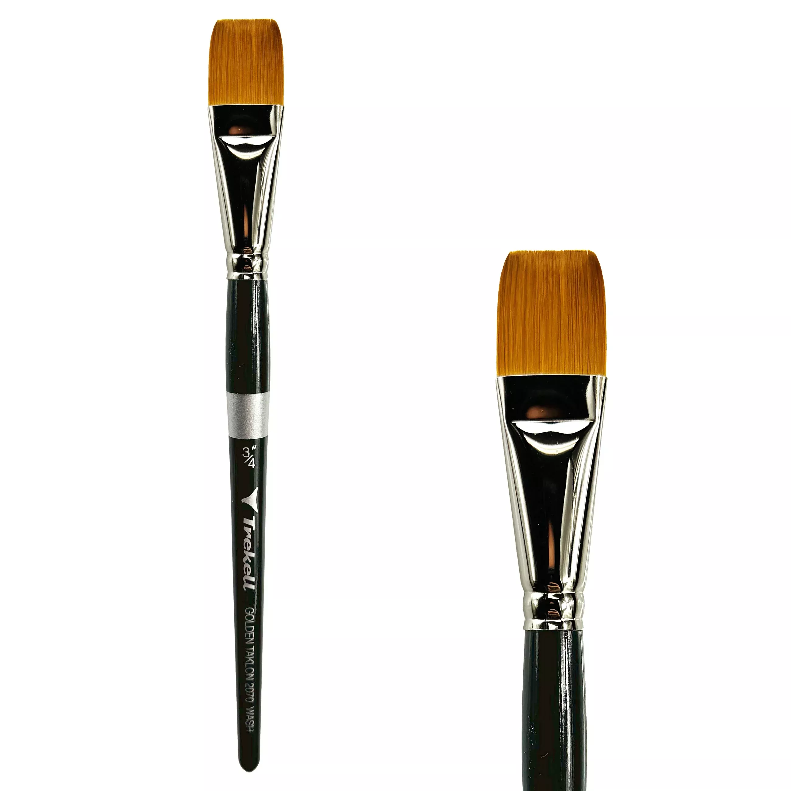 Trekell Golden Taklon Short Handle Artist Brush -Size 3/4" Wash