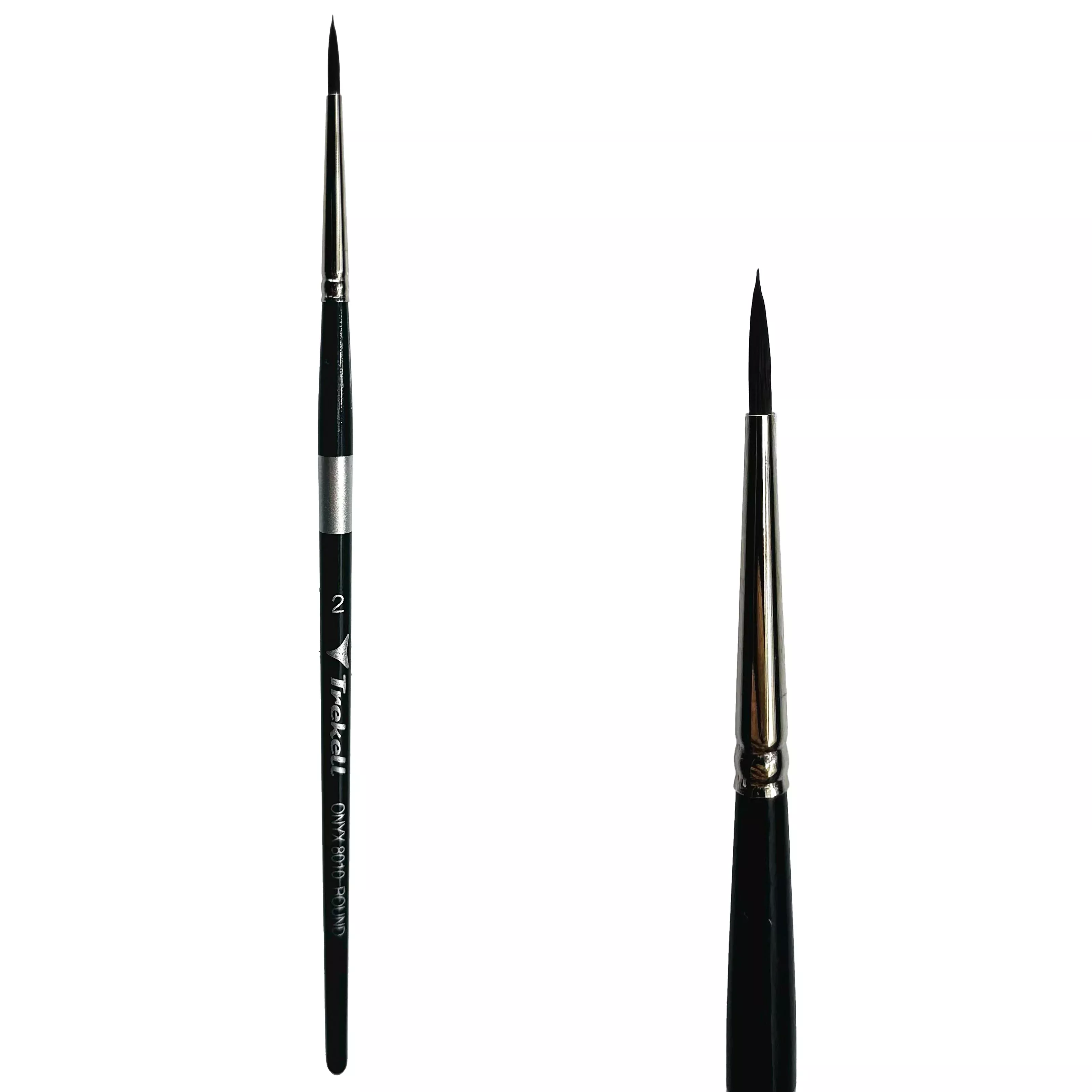 Trekell Onyx Synthetic Squirrel Short Handle Artist Brush - Size #2 Round