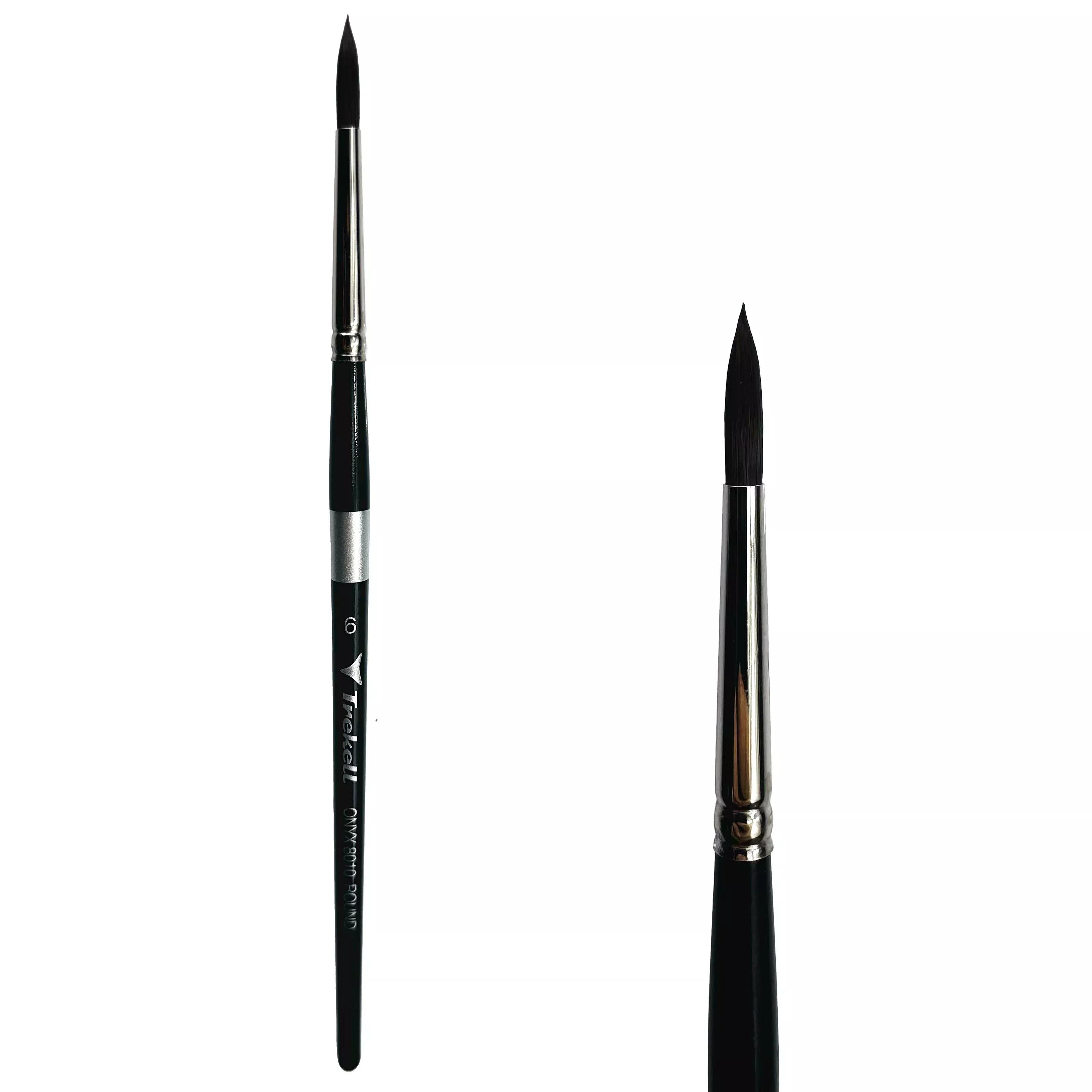 Trekell Onyx Synthetic Squirrel Short Handle Artist Brush - Size #6 Round