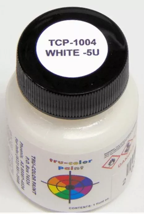 Tru-Color 1004 White 5-U 1oz Solvent Based Acrylic Model Paint