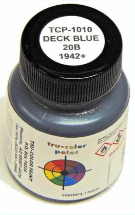 Tru-Color 1010 Deck Blue 20B 1942-1946 1oz Solvent Based Acrylic Model Paint