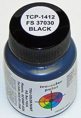 Tru-Color 1412 FS37030 NATO Black Solvent Based Acrylic Paint 1oz