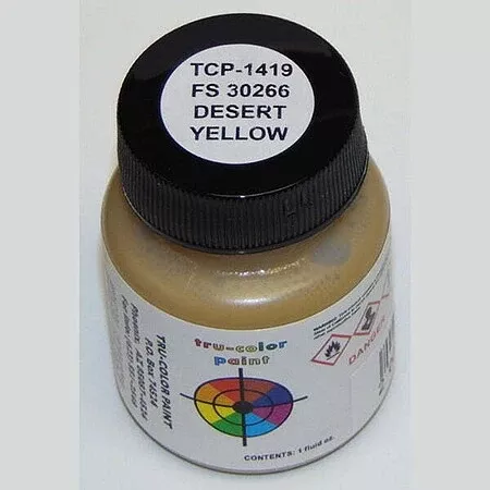 Tru-Color 1419 FS30266 Desert Yellow Solvent Based Acrylic Paint 1oz