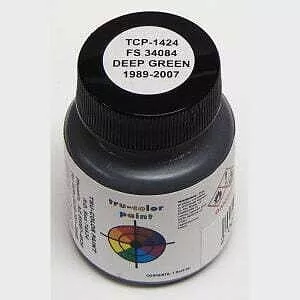 Tru-Color 1424 FS34084 Deep Green Camo Solvent Based Acrylic Paint 1oz