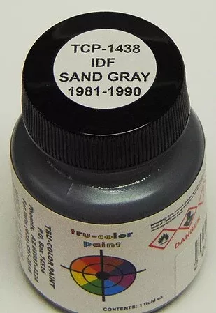 Tru-Color 1438 IDF Armor Sand Grey 1981-1990 Solvent Based Acrylic Paint 1oz