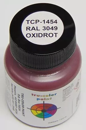 Tru-Color 1454 RAL 3049 Red Oxide Primer Solvent Based Acrylic Paint 1oz