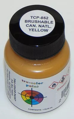 Tru-Color 852 Brushable Flat CN Yellow 1 oz. Acrylic Model Paint