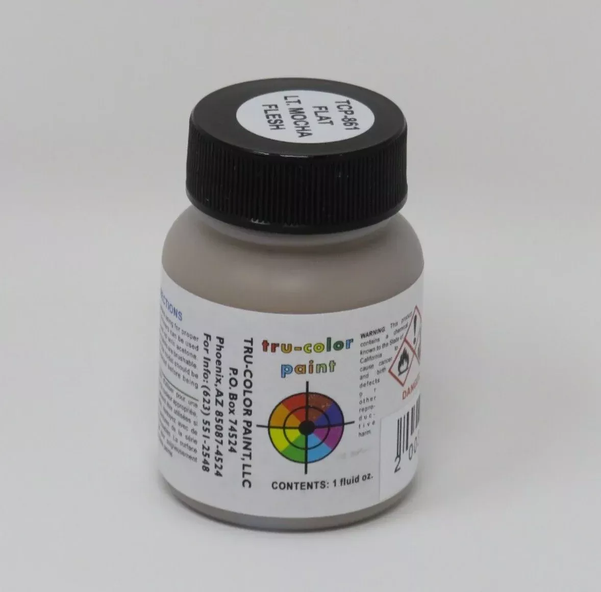 Tru-Color 861 Brushable Flat Light Mocha Flesh 1 oz. Acrylic Model Paint