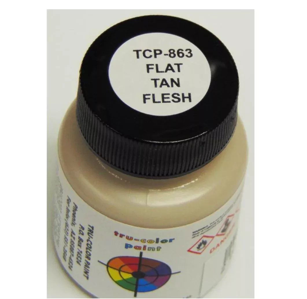 Tru-Color 863 Brushable Flat Tan Flesh 1 oz. Solvent Based Acrylic Model Paint