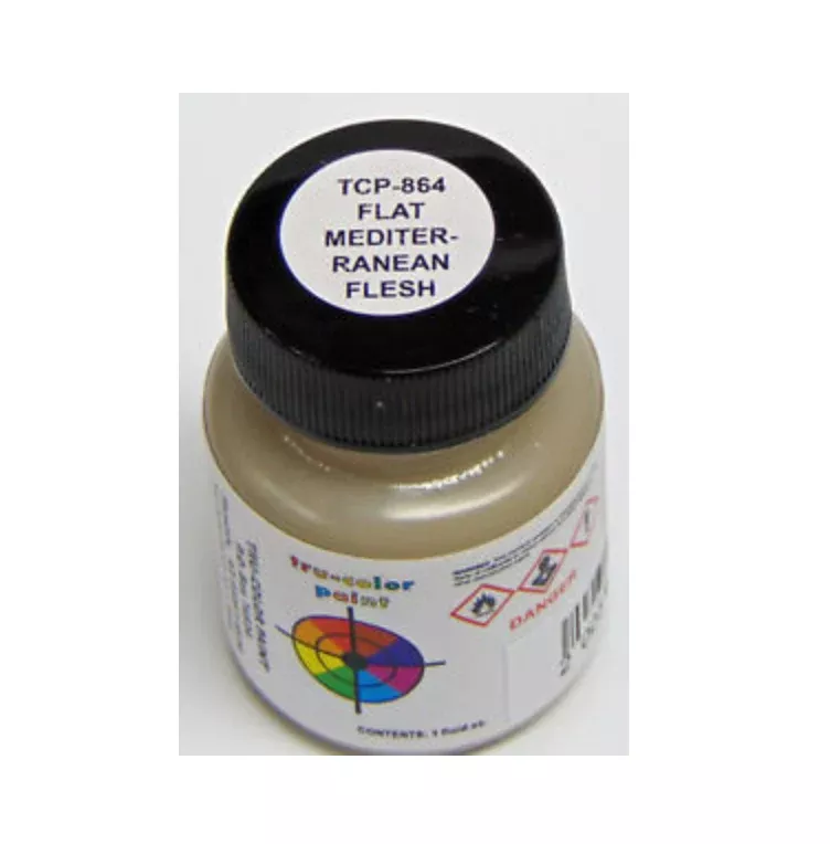Tru-Color 864 Brushable Flat Mediterranean Flesh 1 oz. Solvent Based Acrylic Model Paint