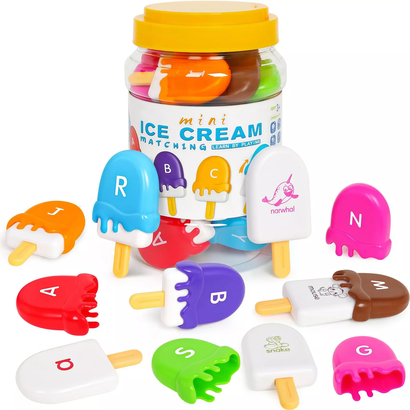 TSYAN ABC Alphabet Matching Toy for Preschool Learning, Small, Bright Colors