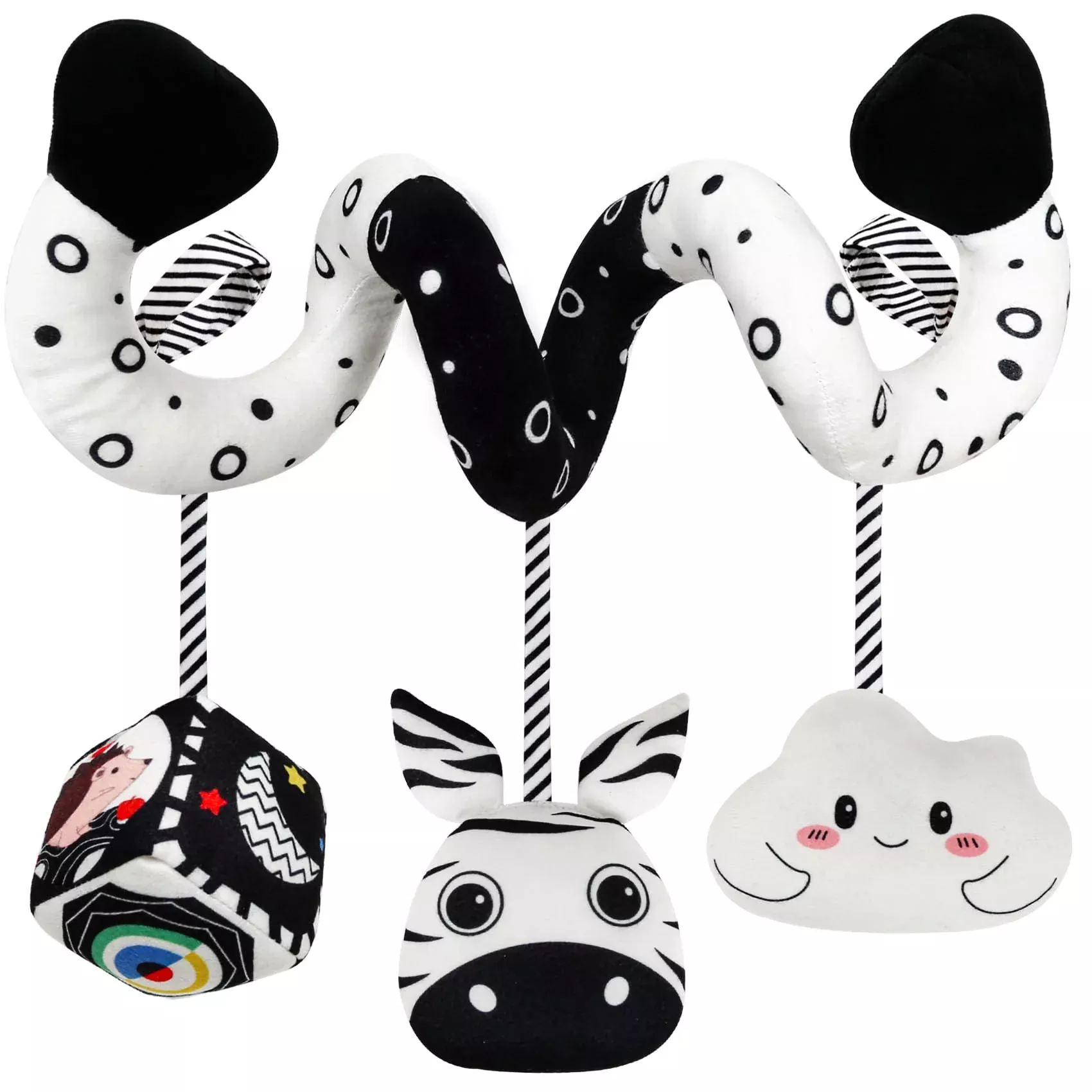 TSYAN Car Seat Toy for Babies, Black and White, Medium Size