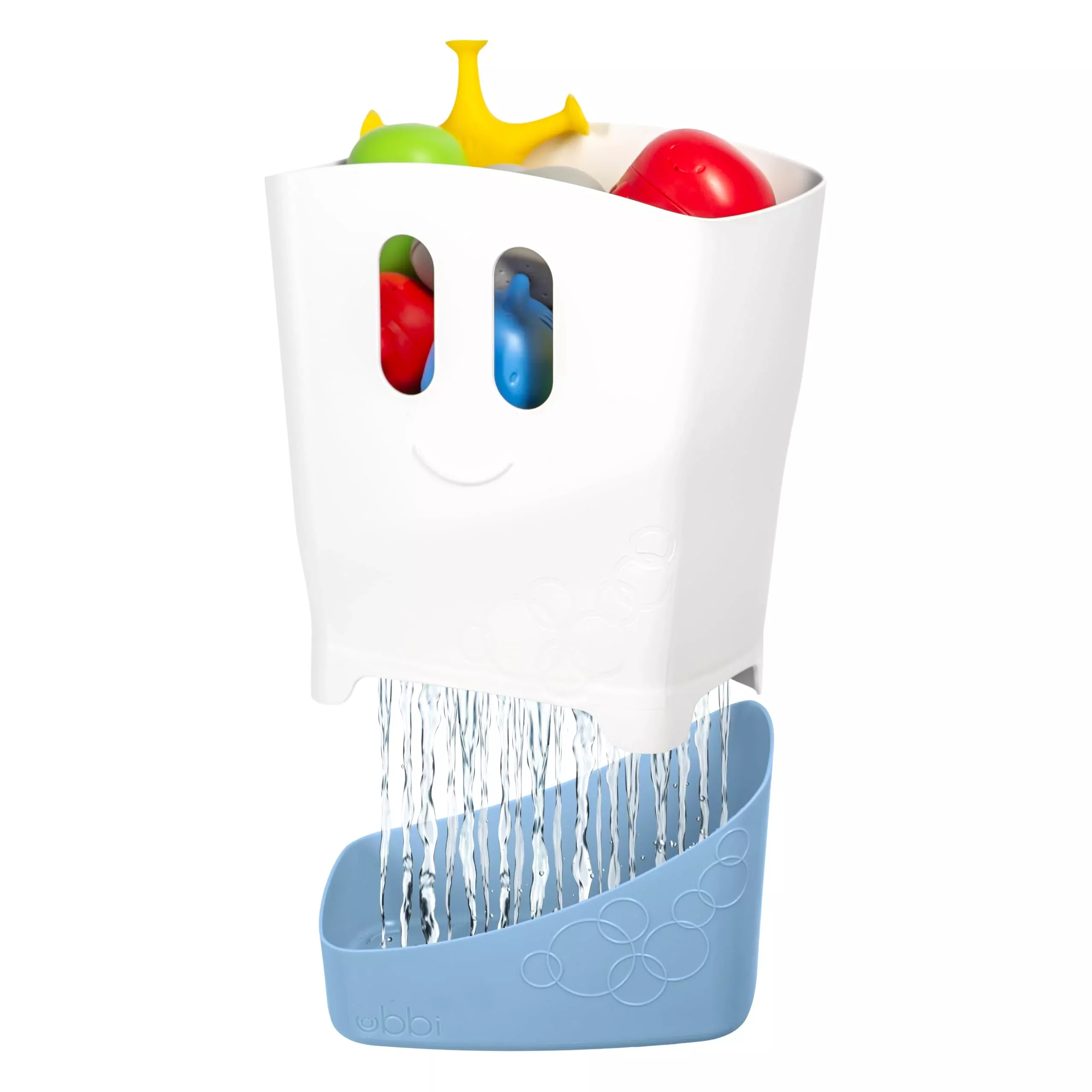 Ubbi Stand Up Bath Toy Storage Organizer with Drying Rack, Cloudy Blue