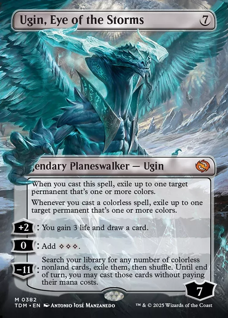Ugin, Eye of the Storms (Borderless) (TDM-382) [Tarkir: Dragonstorm] Foil