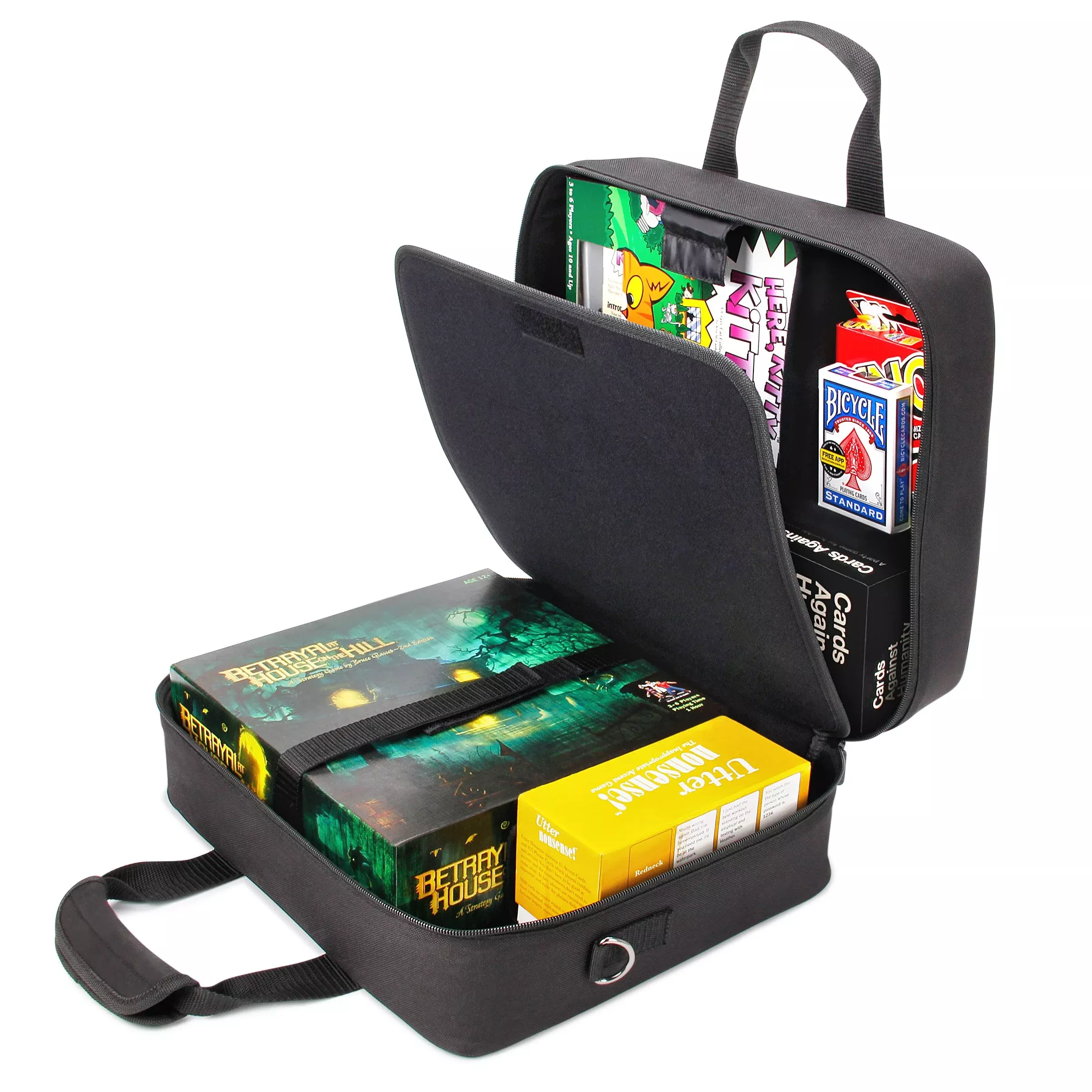 USA Gear Board Game Carrying Case, Large, Black, Water Resistant