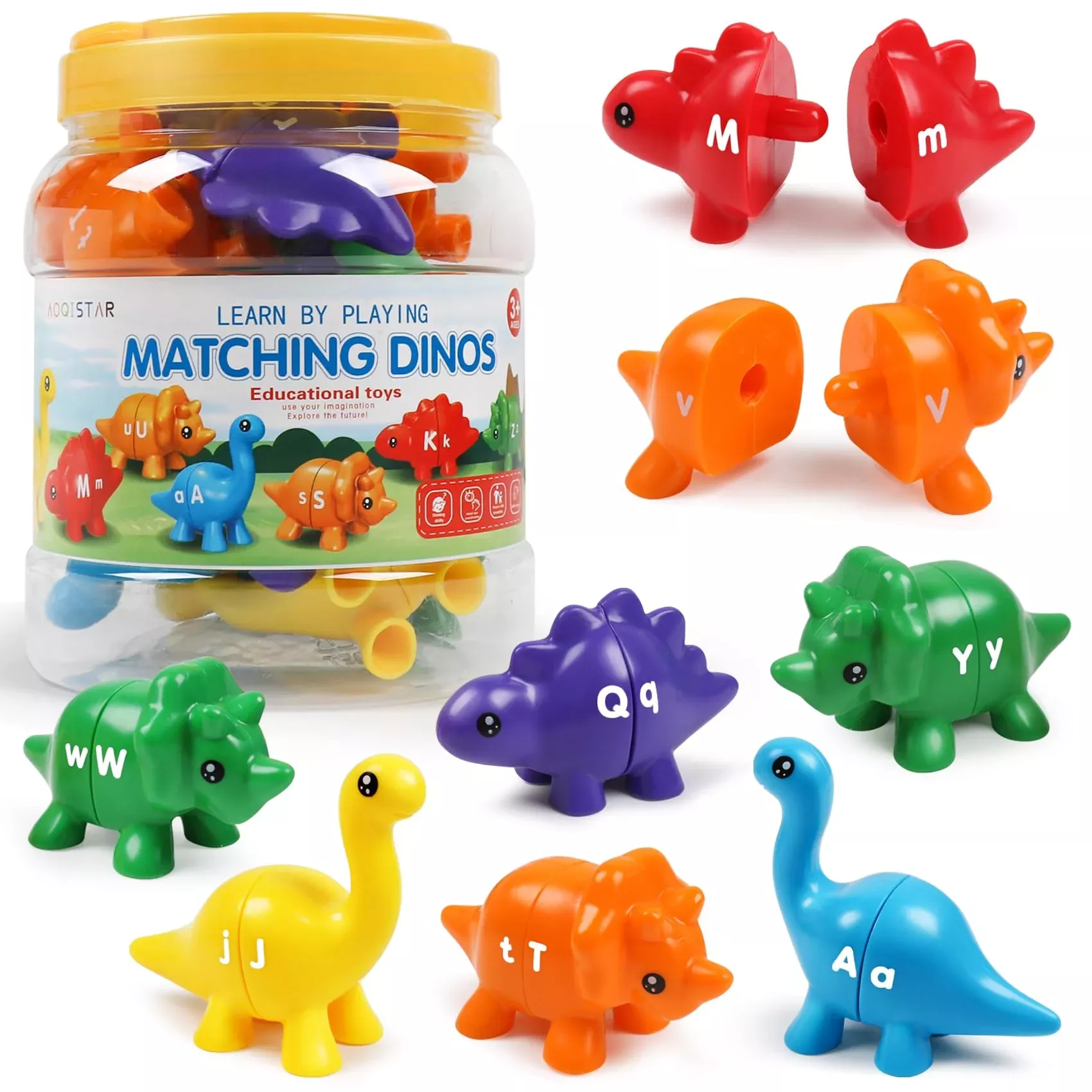 USATDD Dinosaur Matching Sorting Toy - ABC Letters - Medium