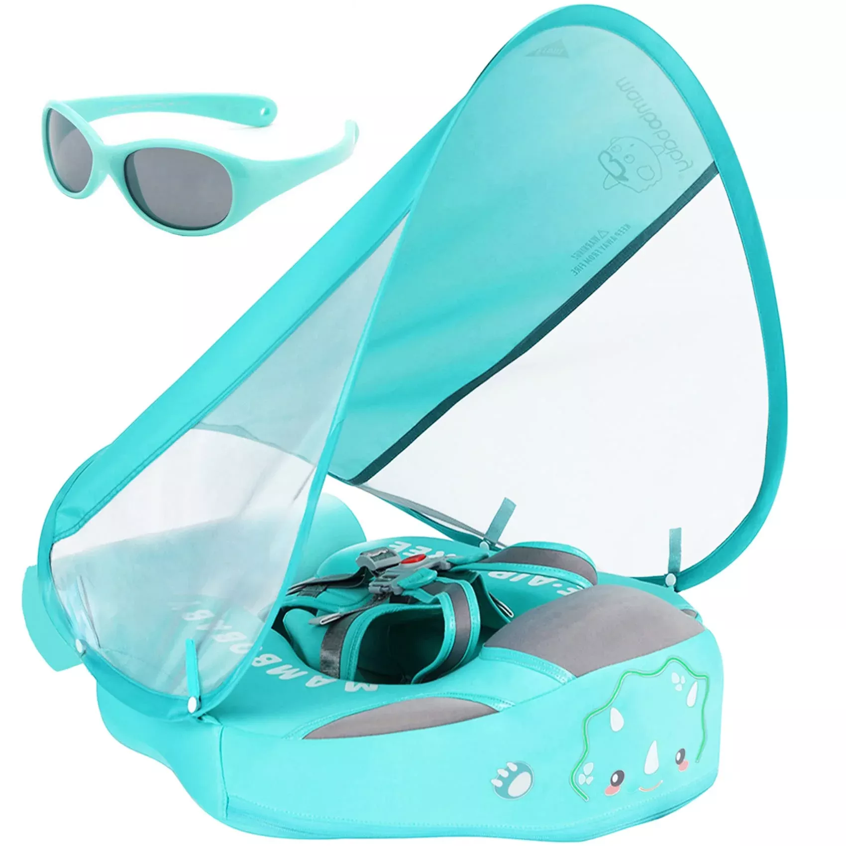 V Convey Non-Inflatable Baby Float with Canopy, Adjustable, Green CF