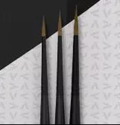 Vallejo 1991 Pro Modeler Design Round Natural Hair Brush Set: 0, 1, 2