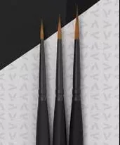 Vallejo 2991 Detail Design Round Synthetic Brush Set: 0, 1, 2