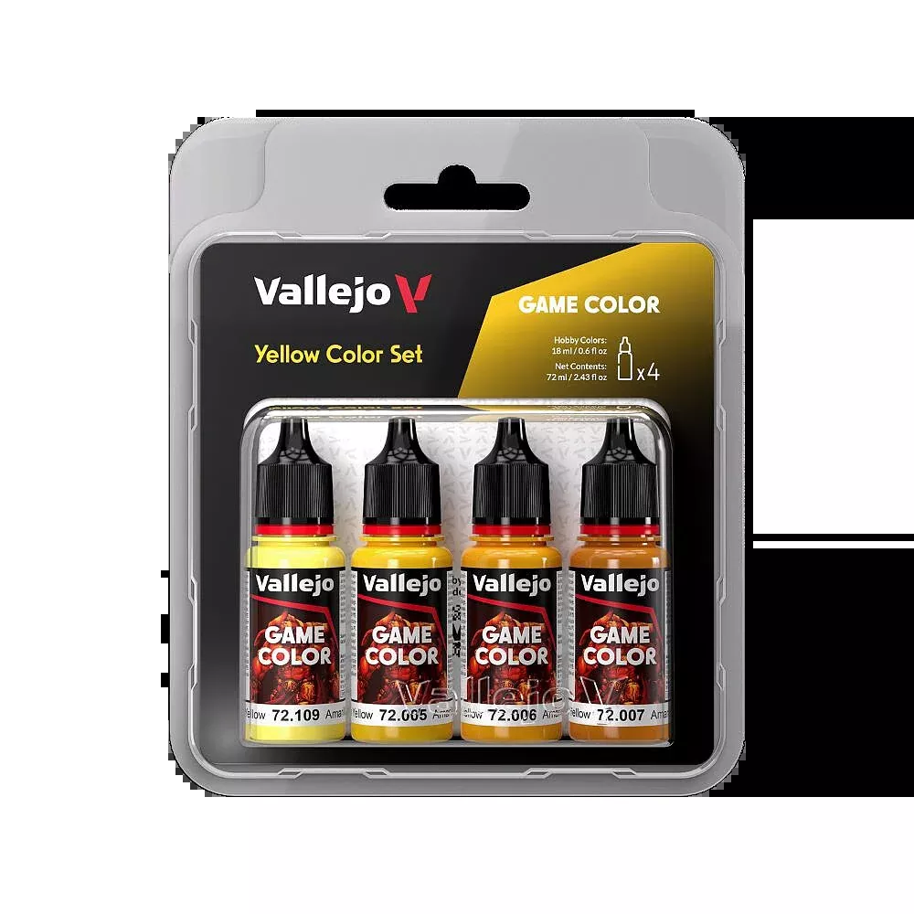 Vallejo 72.378 Yellow (Base, Shadow, Light) Game Color 4 Color Paint Set