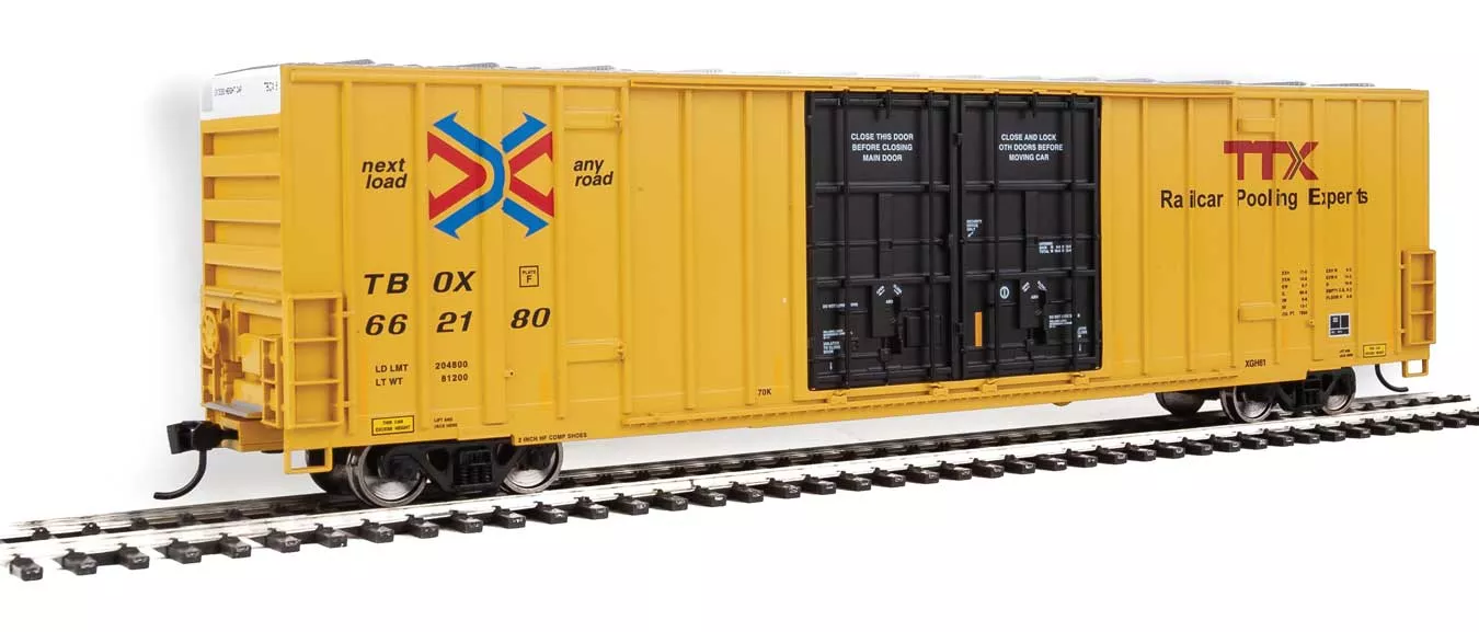 Walthers 910-2977 HO Scale 60' High Cube Plate F Boxcar TTX TBOX 662180 - Like New USED
