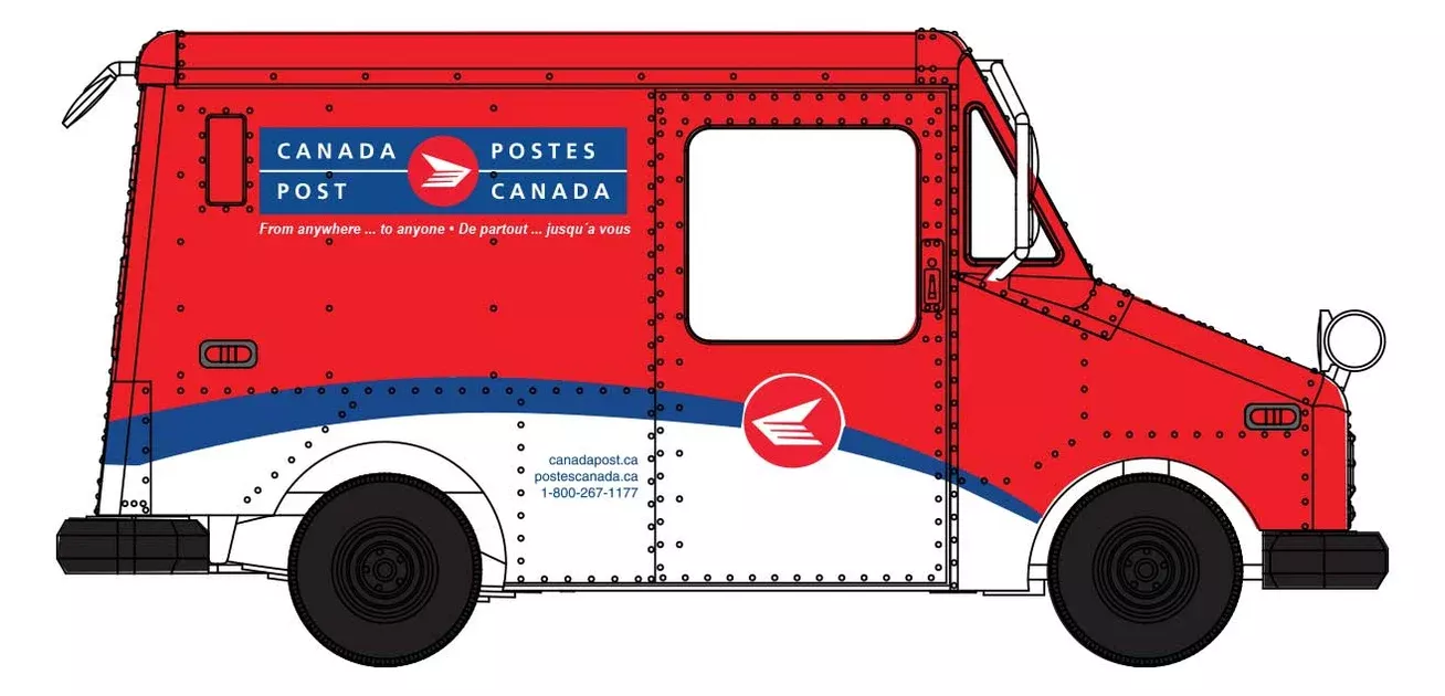 Walthers 949-12255 HO Scale Grumman Long Life Vehicle LLV Mail Truck Canada Post 1998 +