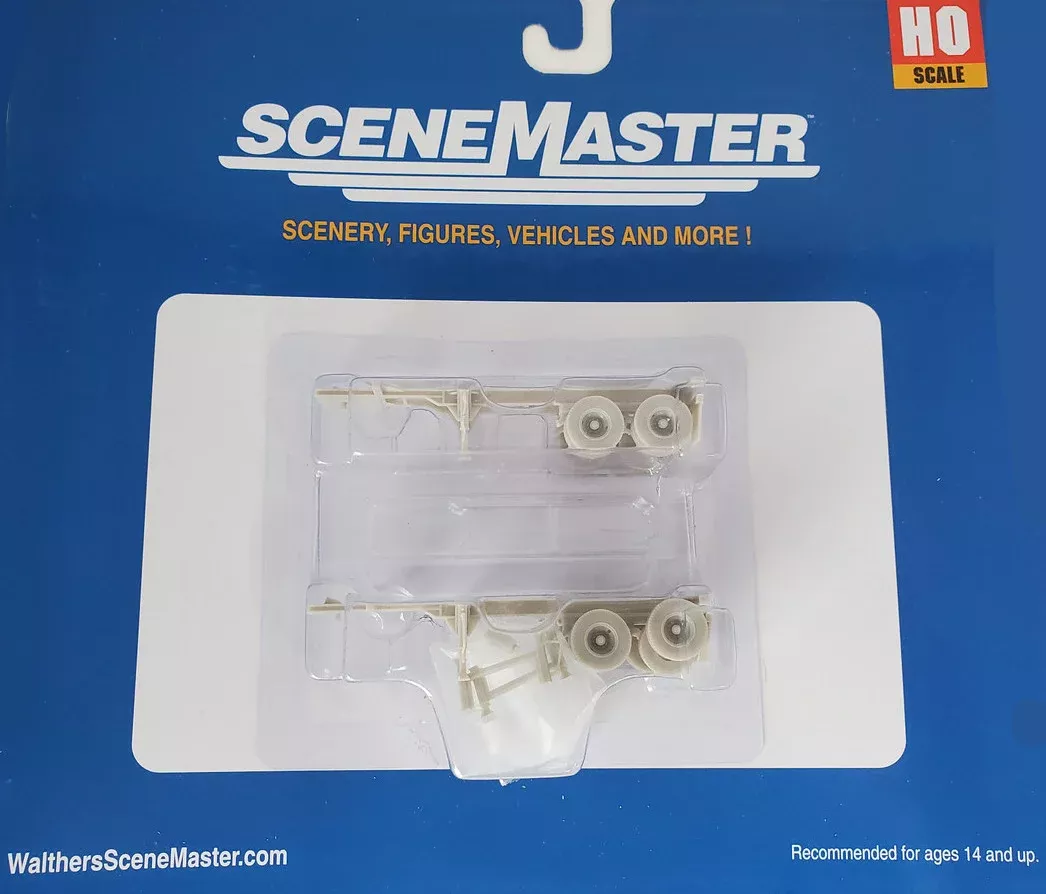 Walthers 949-4500 HO Scale 20' Container Chassis - Undecorated 2 Pack