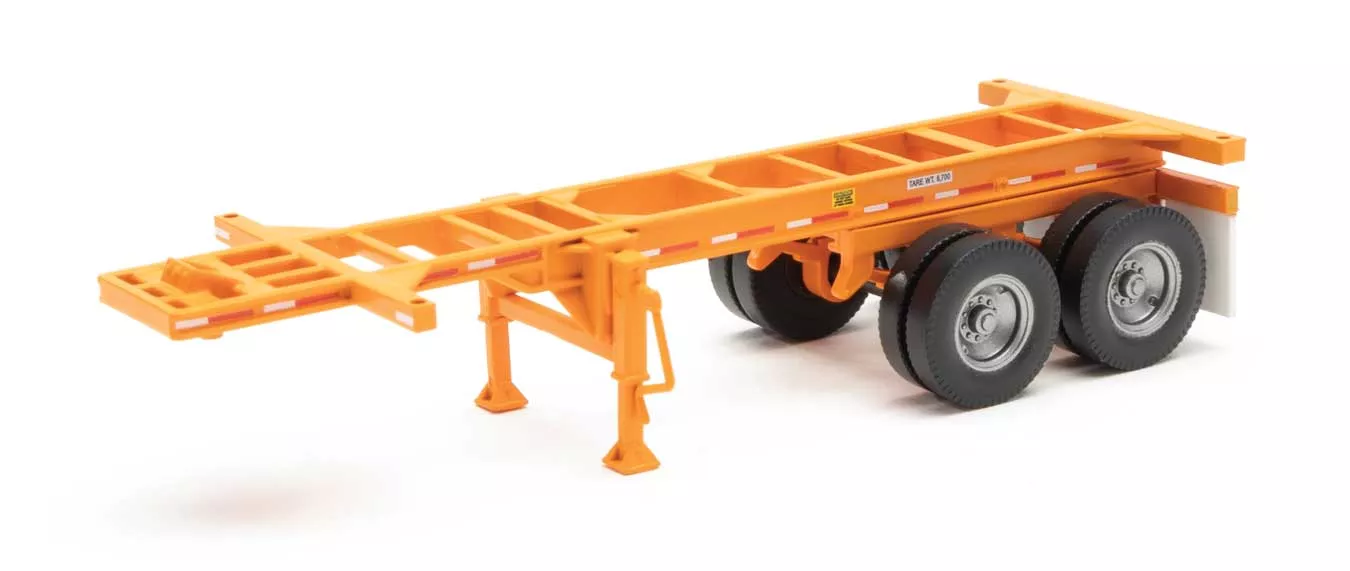 Walthers 949-4502 HO Scale 20' Container Chassis - Orange 2 Pack my