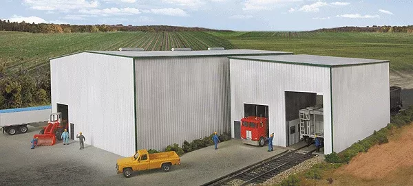 Walthers Cornerstone 933-2974 HO Scale Corn Unloading & Storage Sheds Kit - NOS