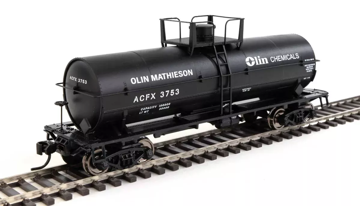 Walthers Mainline 910-48013 HO Scale 36' Chemical Tank Car Olin ACFX 3753