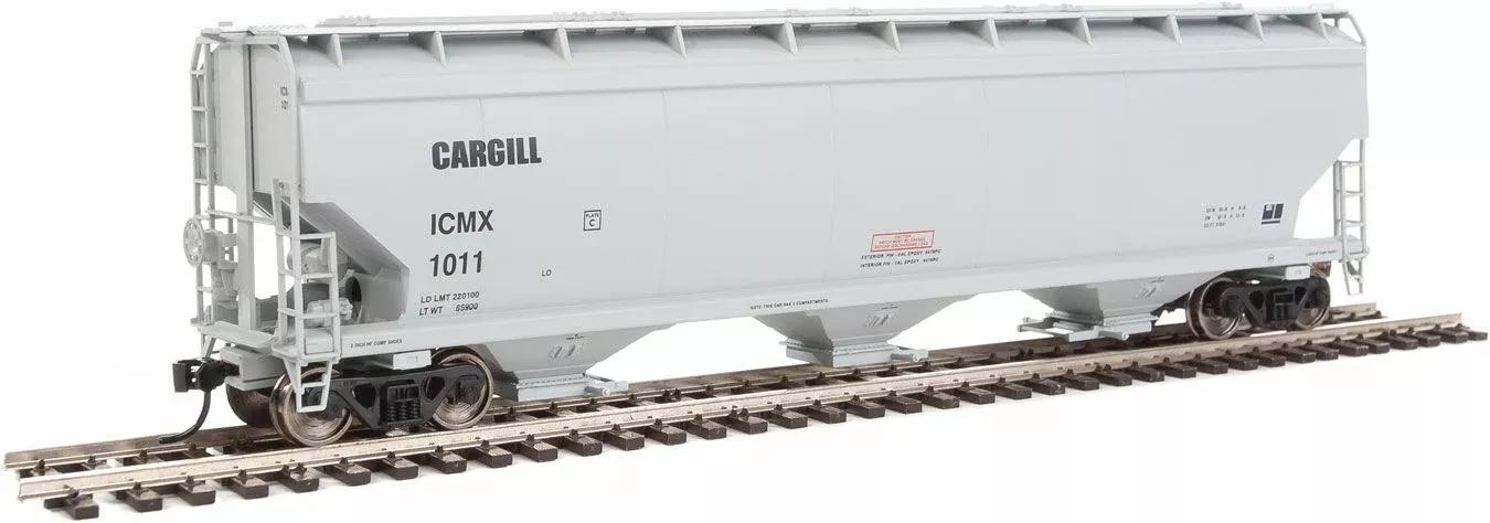 Walthers Mainline 910-7613 HO Scale 60' NSC 5150 3 Bay Covered Hopper Cargill ICMX 1011 - USED