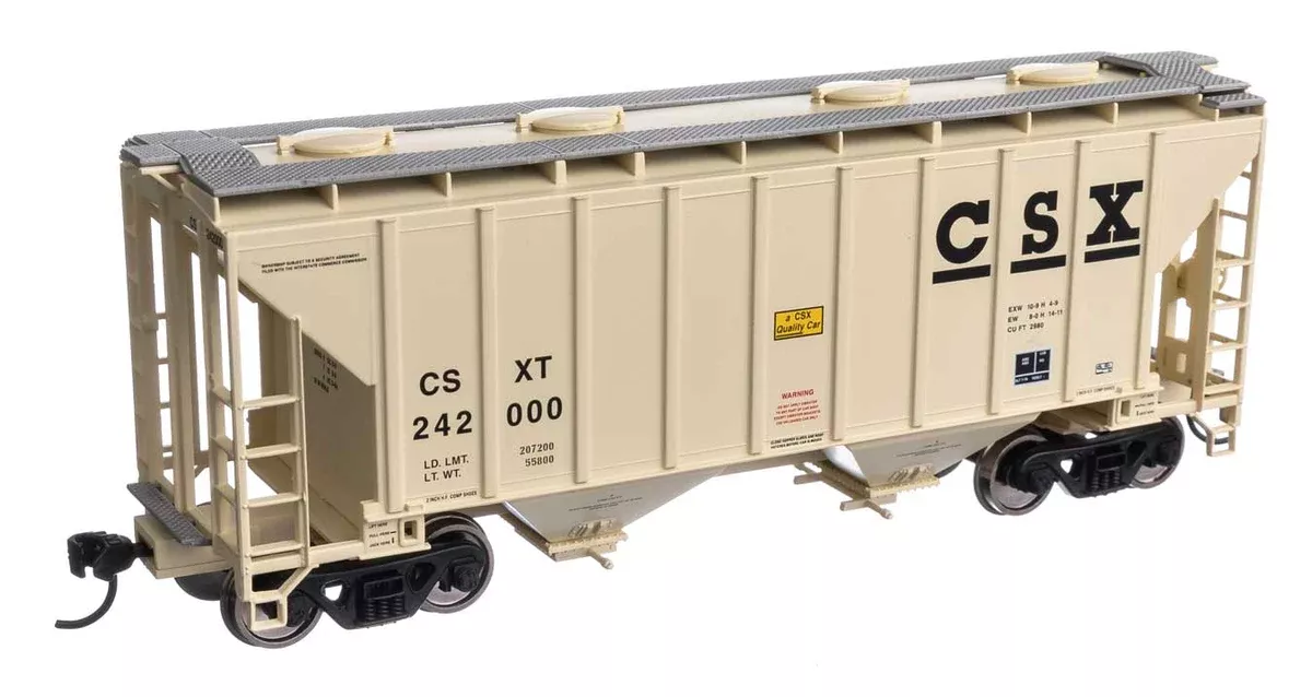 Walthers Mainline 910-7978 HO Scale 37' 2980 Cu-Ft 2-Bay Hopper CSX 242000