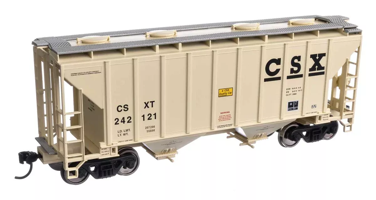 Walthers Mainline 910-7981 HO Scale 37' 2980 Cu-Ft 2-Bay Hopper CSX 242121